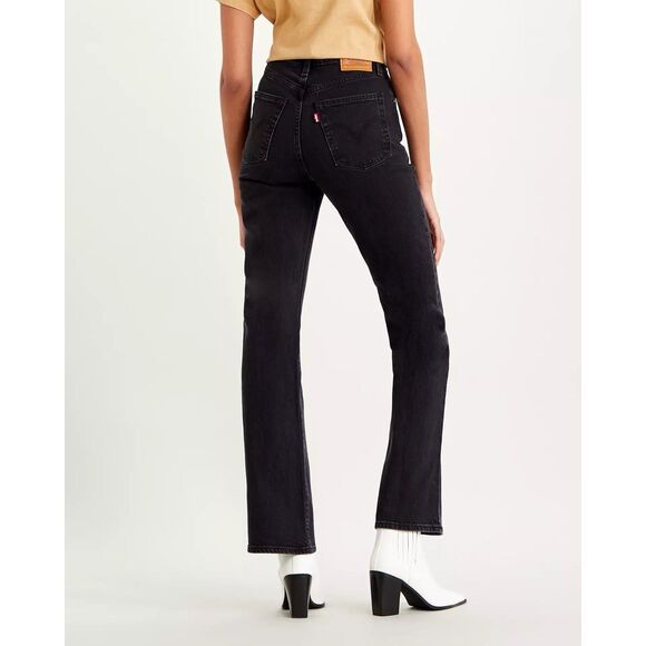 Levis Ribcage Bootcut Jeans Womens 27 Black High Rise 90s Button Fly Stretch - Picture 2 of 16